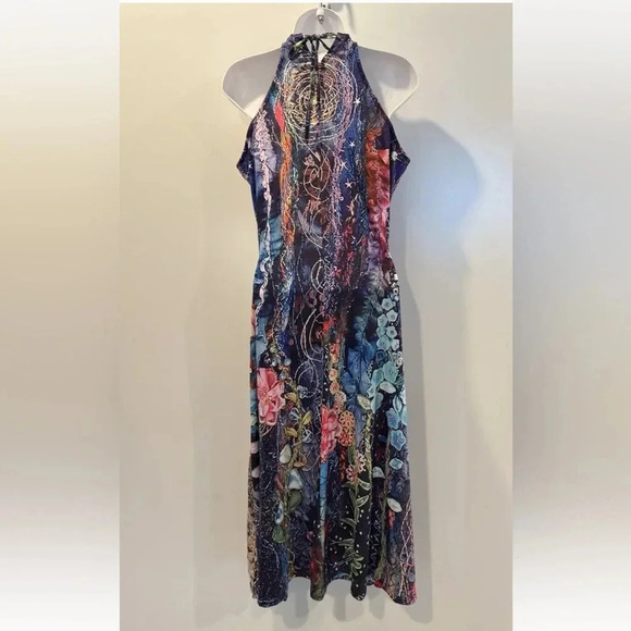 NWT Noracora Floral Print Halter Midi Dress Women’s Size Small (1278) - Picture 2 of 4